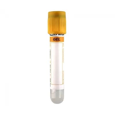 Tubo a Vácuo Para Coleta de Sangue com Gel Separador 5 ml 100 Unidades (Tampa Amarela)