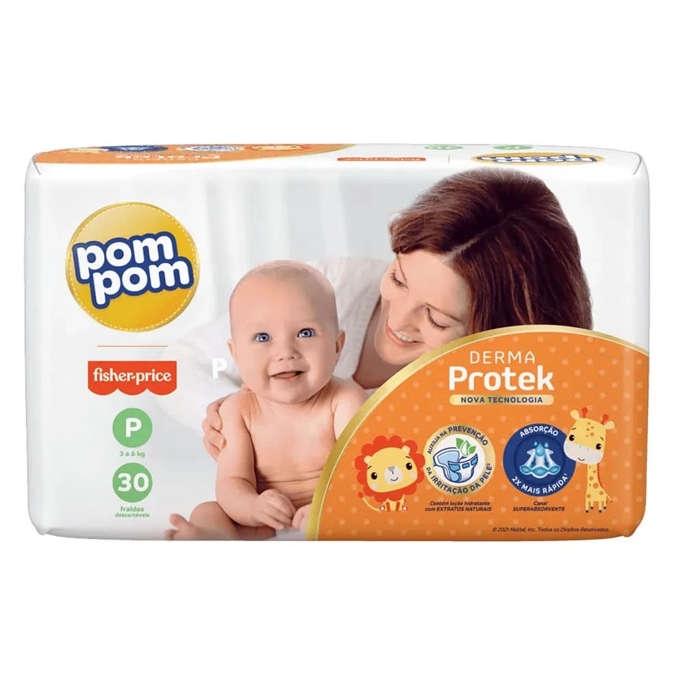 Fralda Pompom Protek Jumbo P Pacote com 30UN 20367-0