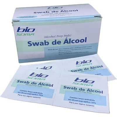 Álcool Swab 70% (Álcool Isopropílico para assepsia) 100 unidades - Sterilance