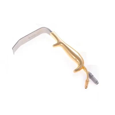 Afastador Tebbets com Entrada p/ Fibra Ótica/Aspirador Liso - 12 cm x 30mm