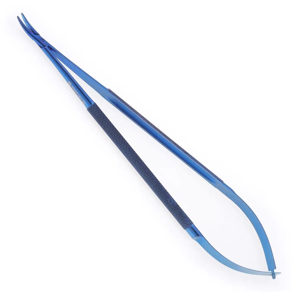 Porta Agulha Castroviejo 20cm Curvo s/Trava Titânio