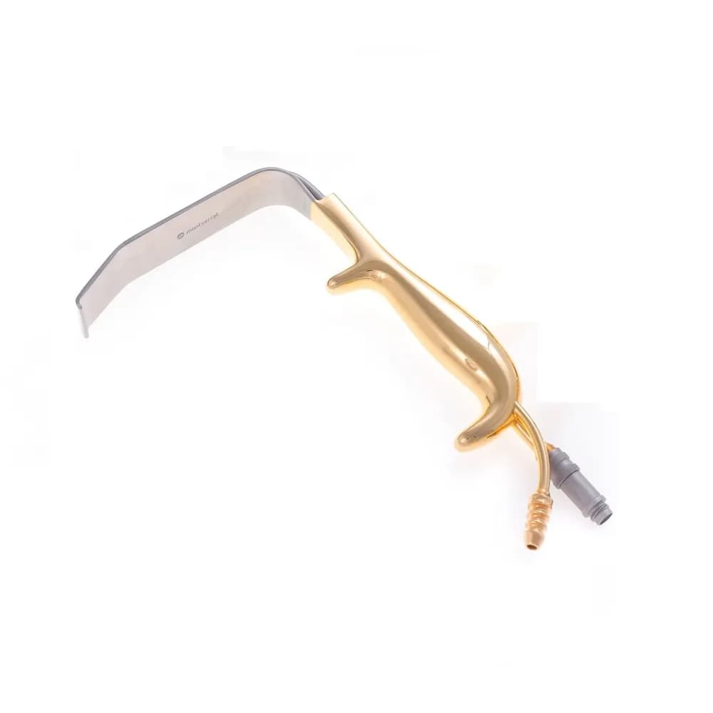 Afastador Tebbets com Entrada p/ Fibra Ótica/Aspirador Liso - 19 cm x30 mm