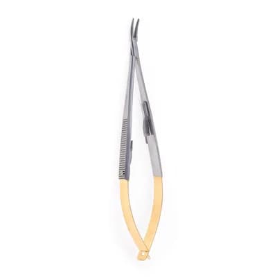Porta Agulha Castroviejo c/ Trava Curvo 16 cm c/ Vídea