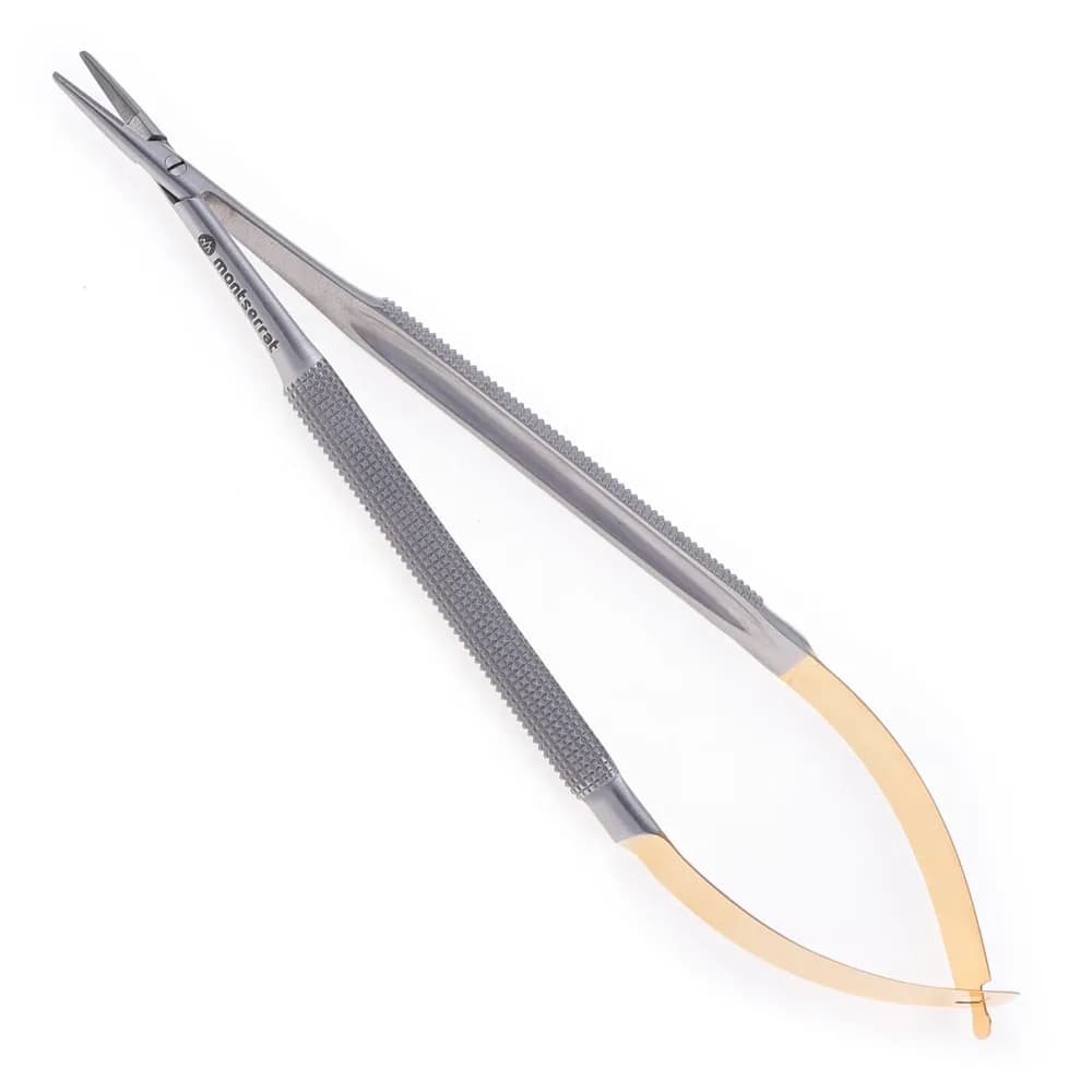 Porta Agulha Castroviejo s/ Trava Reto 14 cm c/ Vídea