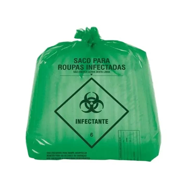 Saco Para Hamper Verde 120LT 90CM X 100CM Com Fita Pacote com 50UN
