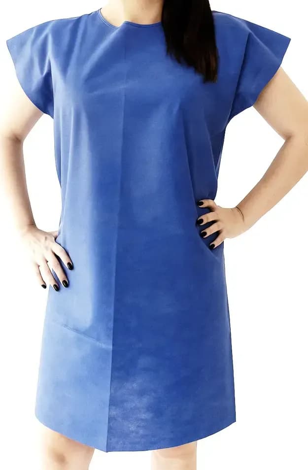 Avental de Procedimento Sem Manga Azul 1,00 X 1,40 30G Pacote com 10UN
