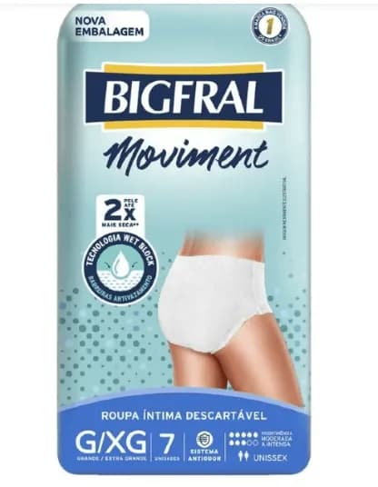 Bigfral Moviment Roupa Int Descart G/XG PCT C/7UN 20337-1