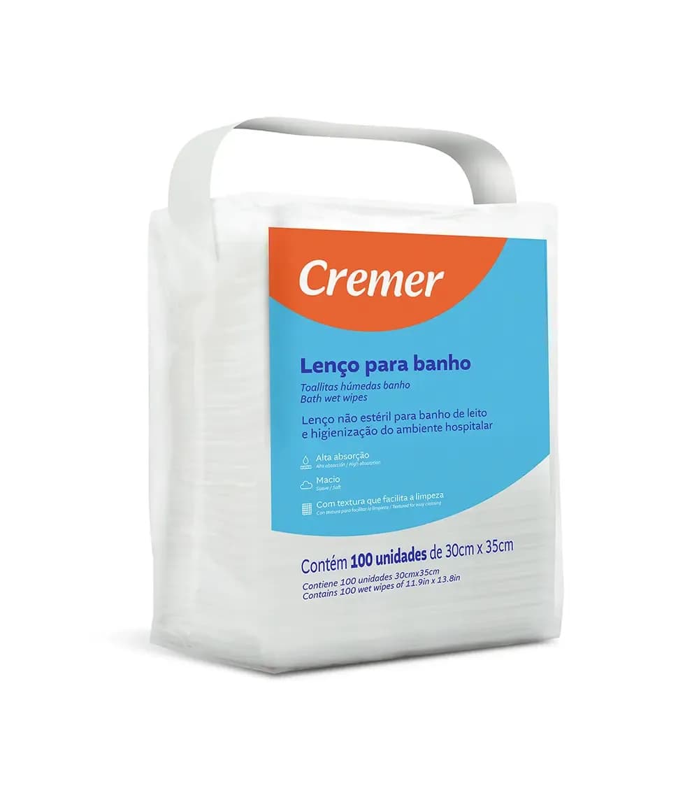 Lenço para Banho e Higiene Cremer 30 X 35CM C/100 669305