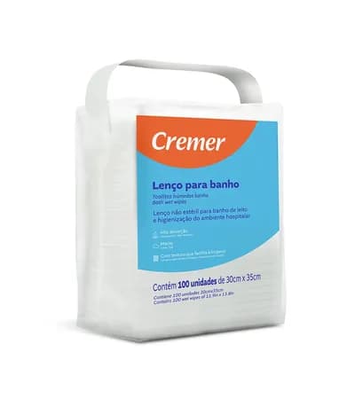 Lenço para Banho e Higiene Cremer 30 X 35CM C/100 669305