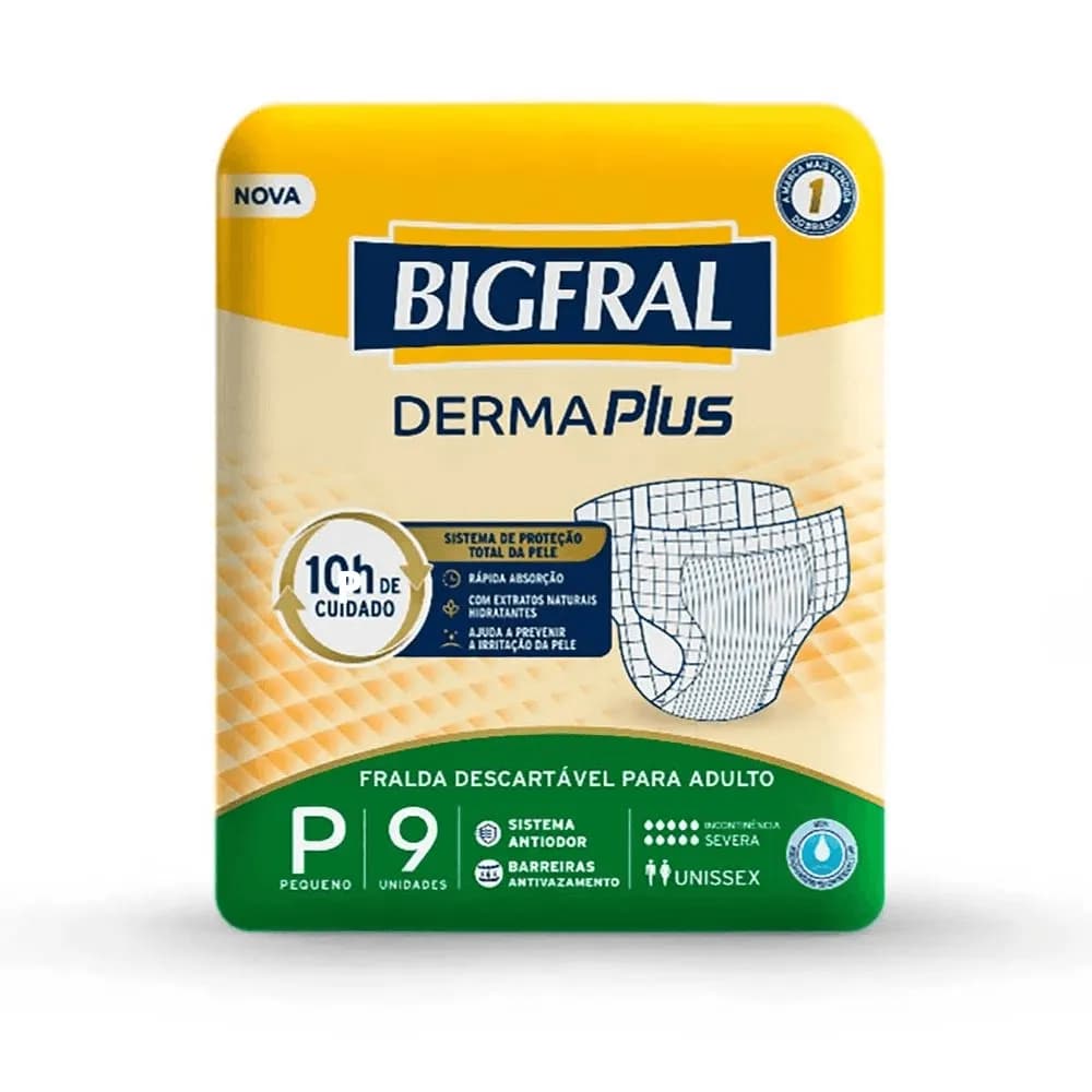 Fralda Bigfral Derma Plus TAM P PCT C/9UN - 20377-1