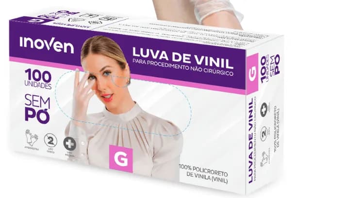 LUVA DE PROCEDIMENTO S/TALCO G VINIL C/100UN 2038