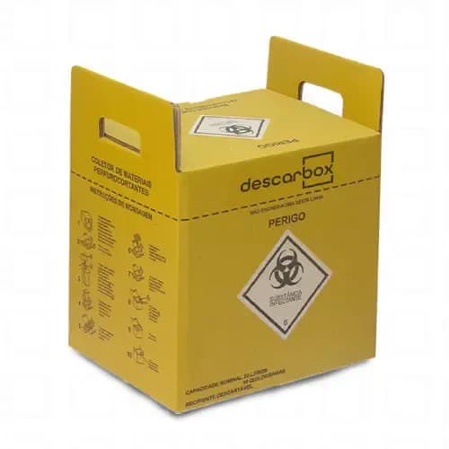 Coletor de Material Perfurocortante 20L Descarbox Ecologic C/20