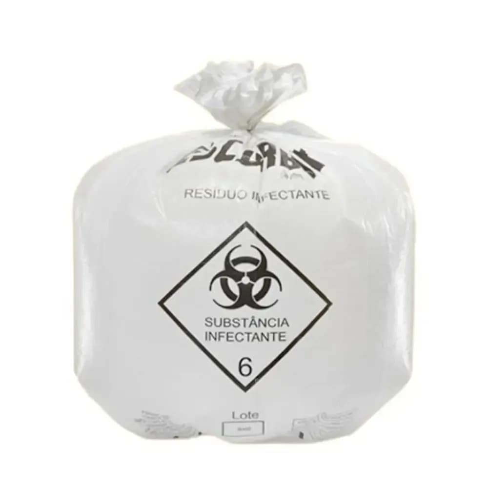 Saco de Lixo Hospitalar Infectante Branco 50L 63CM X 80CM PCT C/100