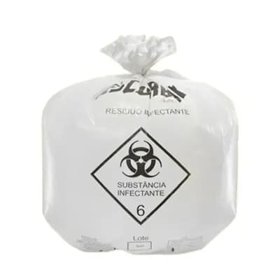 Saco de Lixo Hospitalar Infectante Branco 50L 63CM X 80CM PCT C/100