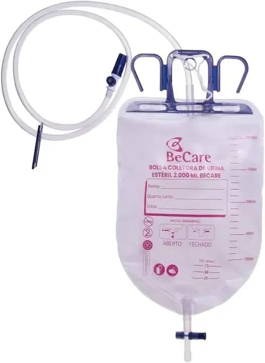Bolsa Coletora de Urina Estéril Sistema Fechado 2L C/100UN