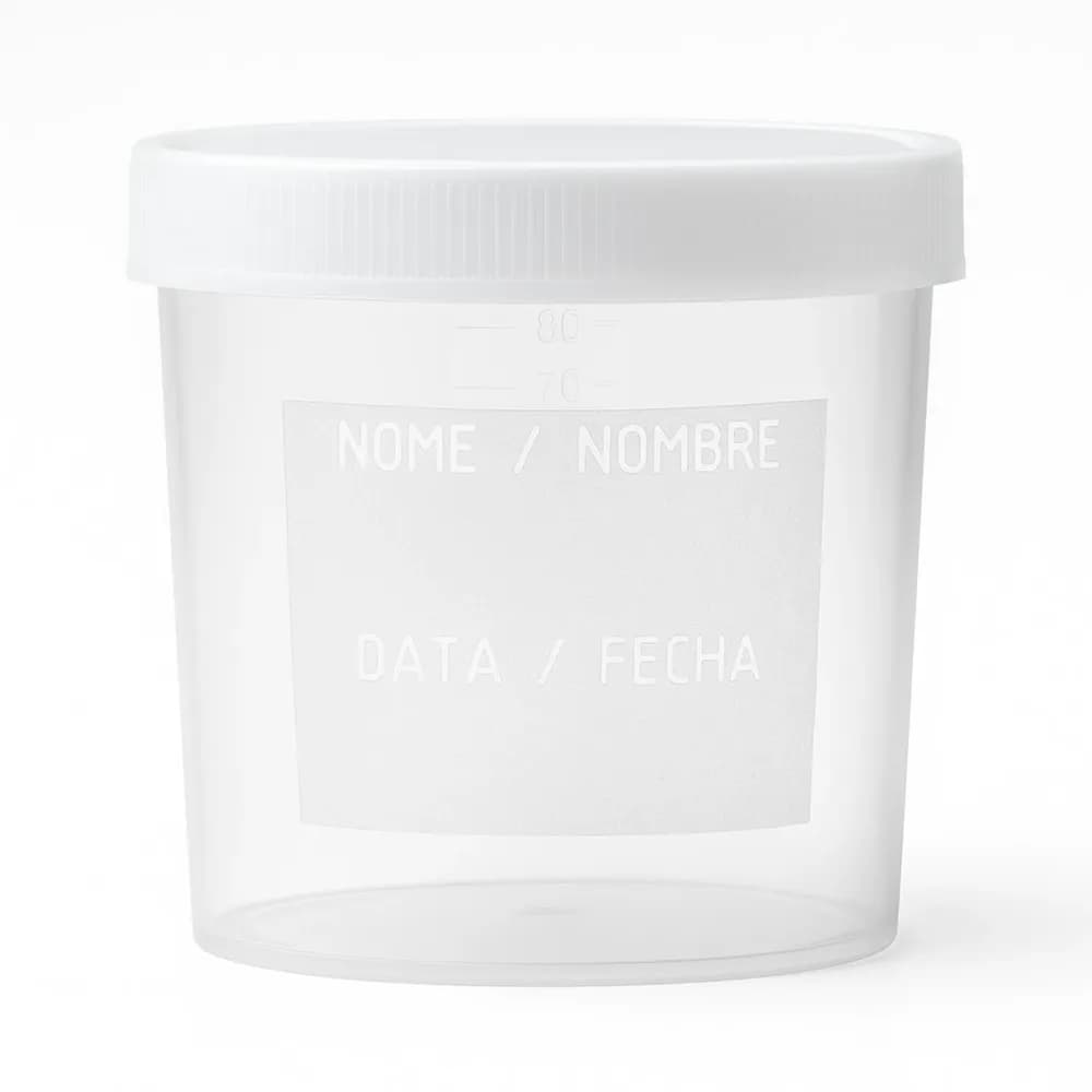 Coletor Universal 80ML Tampa Branca com Pá Pacote com 100UN - 21