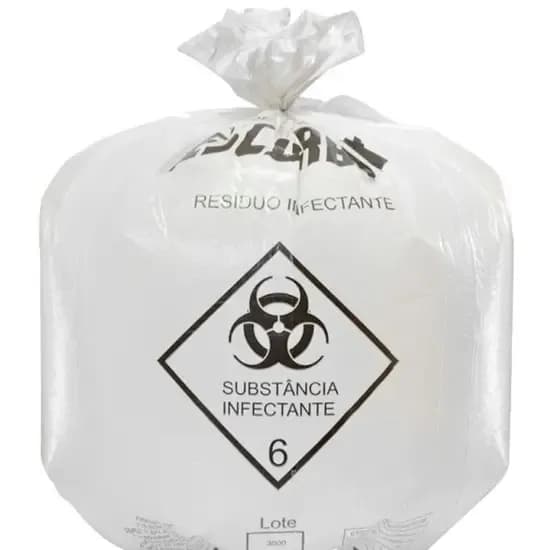 Saco de Lixo Hospitalar Branco Infectante 100L 75X105CM C/ 100UN