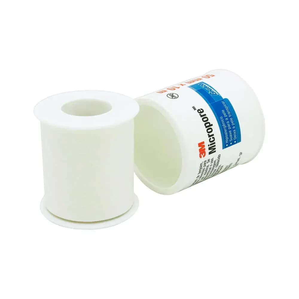 Fita Micropore Branca c/ Capa 3M - 50mm X 10m