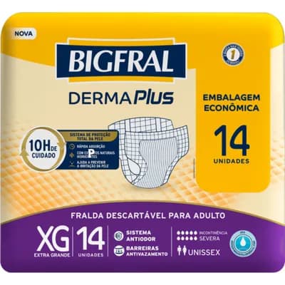 Fralda Geriátrica Bigfral Dermaplus Econ Tam EG PCTC14UN-20383-0
