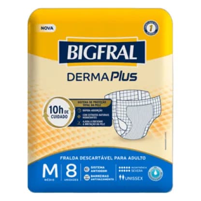 Fralda Bigfral Derma Plus TAM M PCT C/8UN - 20378-1