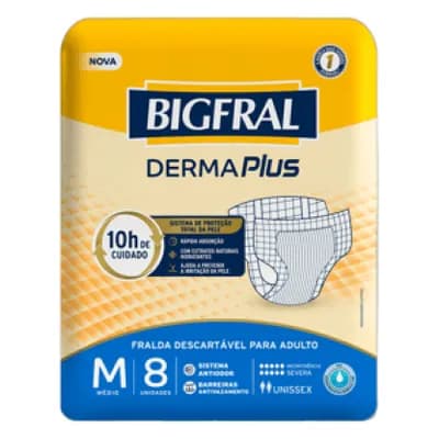 Fralda Bigfral Derma Plus TAM M PCT C/8UN - 20378-1