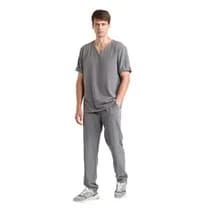 Pijama Scrub Masculino Easy Cinza Chumbo