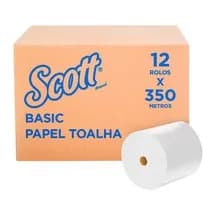 Papel Toalha Basic Folha Simples Rolo 350m - Scott