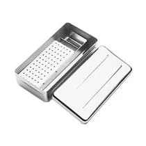 Estojo Inox Perfurado Para Esterilização Endodontia 72 Furos 20x10x5cm