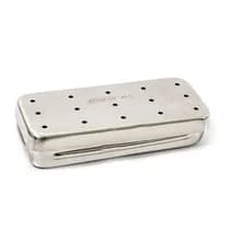 Estojo para Esterilização Inox Endo 12x5x2cm Perfurado 8 Divisórias