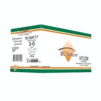 Fio de Sutura Nylon 3-0 1/2 1,7cm - 45cm - BC Suture