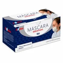 Máscara Descartável Tripla com Elástico e Clip Nasal