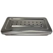 Estojo para Esterilização Inox Perfurado Autoclavável 18x8x3cm