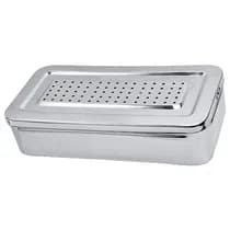 Estojo para Esterilização Inox Perfurado Autoclavável 35x16x8cm
