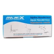 Agulha Descartável Hipodérmica 13x4,5mm 26G 1/2 - 100unid. - Injex
