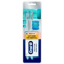 Kit Escova Dental Indicator Extra Soft e Mini Fio Dental Satin Floss - Oral-B
