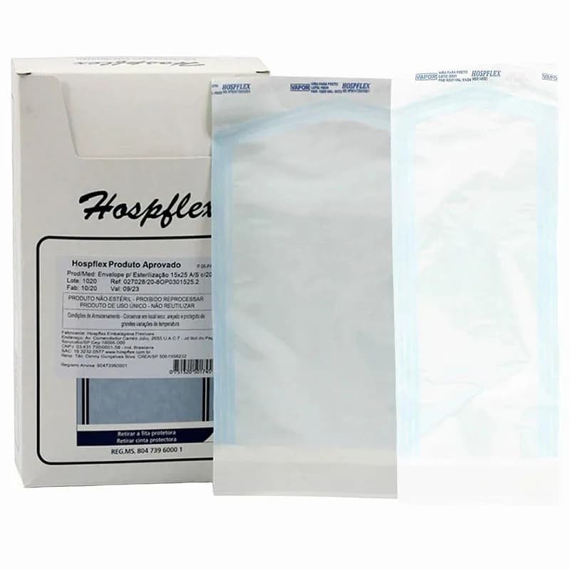 Envelope Auto Selante para Esterilização (200un) - Hospflex