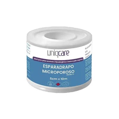 Esparadrapo Microporoso Branco de 5cm x 10m da Uniqcare - Unidade
