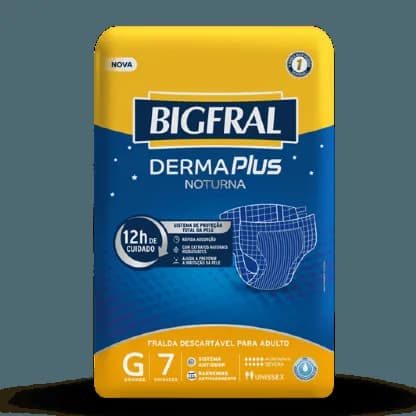 Fralda Bigfral Derma Plus Noturna TAM G PCT C/7UN - 15774-4