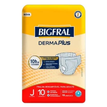 Fralda Bigfral Derma Plus TAM Juvenil PCT C/10UN - 20376-1