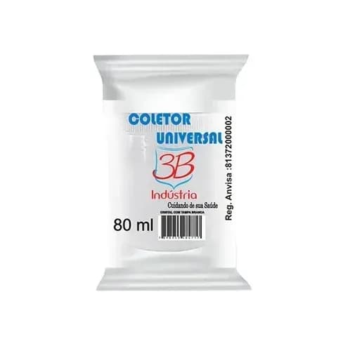 Coletor Universal Translúcido com Tampa Branca 80ML 100UN