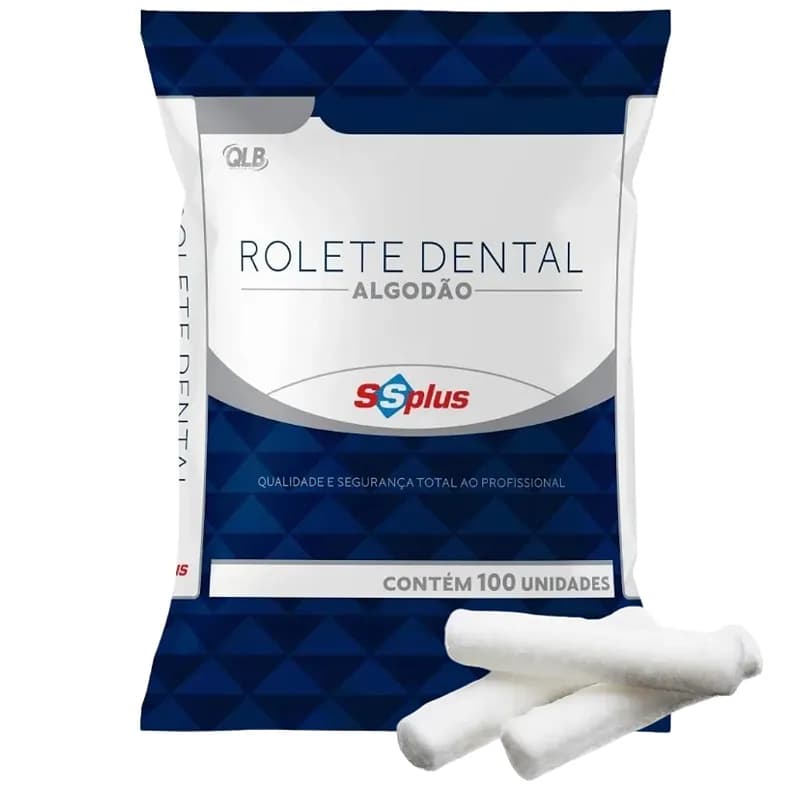 Algodão Rolete Dental 100 Unidades - Ssplus