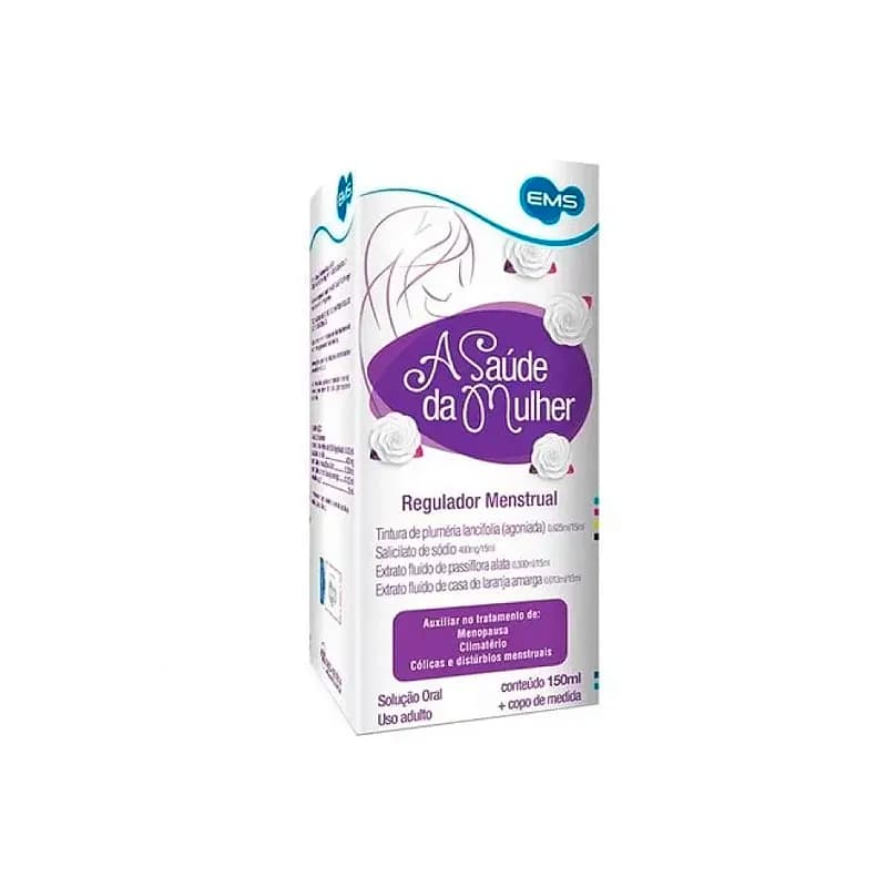 Regulador Menstrual, A Saúde da Mulher, Uso Oral da EMS - Pote 150ml + Copo Medidor