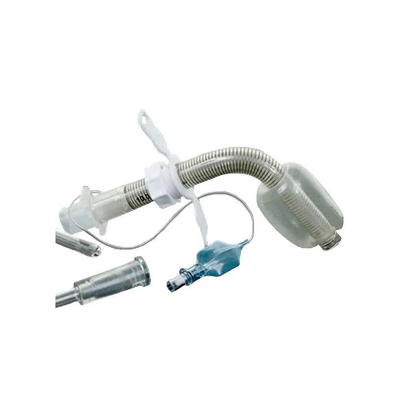 Cânula de Traqueostomia com Balão Ajustável Aramada (longa - tipo Tracheoflex /Telescopada /Reforçada) da Electroplastic - Unidade