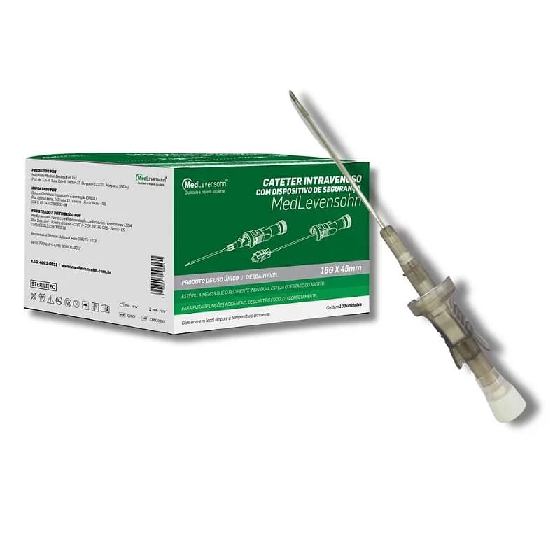 Cateter Intravenoso Com Dispositivo de Segurança 16g x 45mm 1Un