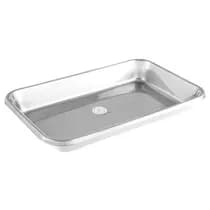 Bandeja Aço Inox Retangular - 45 x 32 x 4,5cm - Fava