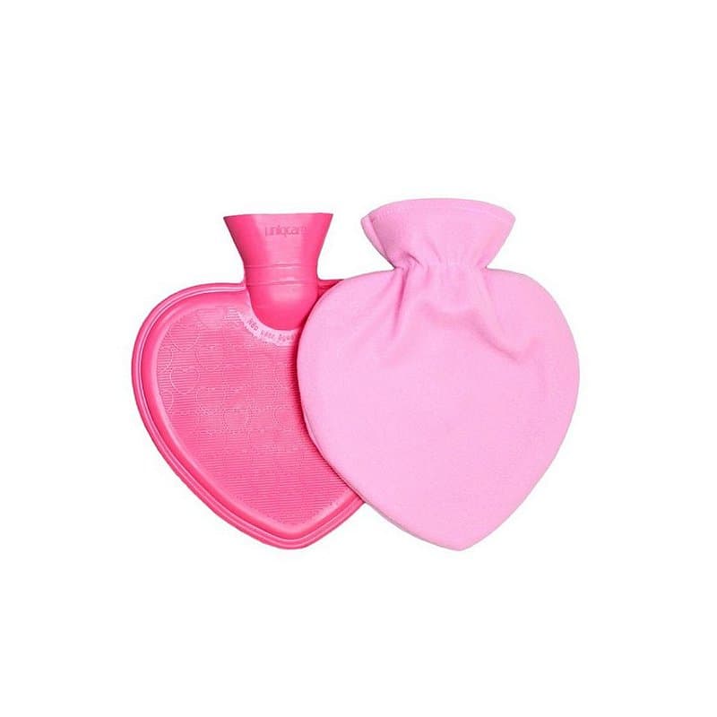 Bolsa para Água Quente com Capa, Formato Coração de 950ml da Uniqcare - Unidade
