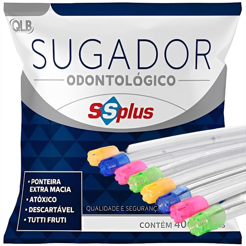 Sugador Odontológico Descartável Ssplus - 40 Unidades
