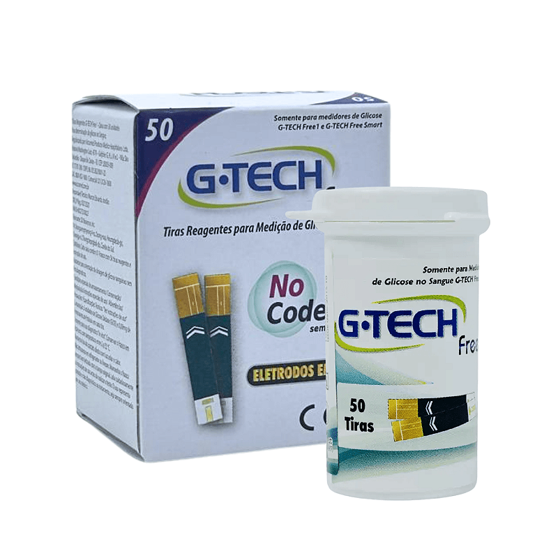 Tiras para Teste de Glicose Free 1 - Caixa com 50 Unidades - G-Tech
