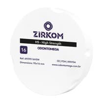 Disco de zircônia ZirkOM ZZ HS 16mm - OdontoMega
