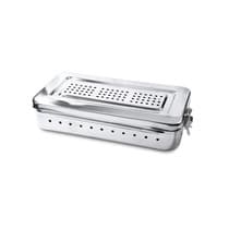 Estojo para Esterilização Inox 28x14x6cm Perfurado com Trava - Golgran